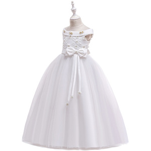 Vestido Largo de Fiesta para Niñas, Estilo Princesa, con Lazo, para Actuaciones, Cumpleaños y Eventos - Product Image 1