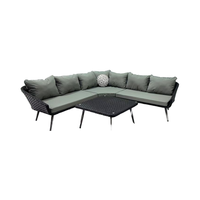 Ensemble de salon de jardin en rotin tressé moderne à trois pièces avec chaise longue et petite table pour salon et jardin