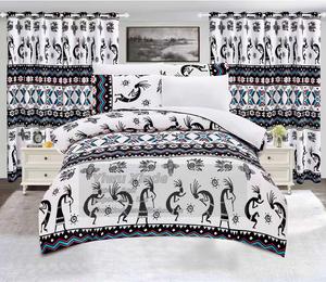 Set Copripiumino in Flanella di Lusso a 7 Pezzi con Motivo Floreale, Tende Abbinate, Alta Densità di Fili, Biancheria da <span class=keywords><strong>Letto</strong></span> per Tutte le Stagioni - Product Image 3