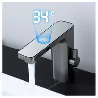 Robinet numérique LED moderne de l'usine HLK, valve en céramique, finition chromée, tactile intelligent sans contact pour évier domestique, vente en gros directe
