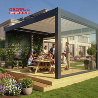 Pergola Bioclimatique Autoportante en Aluminium Étanche pour Terrasse, Restaurant, Jardin, Cour Arrière, Structure d'Ombrage Extérieure