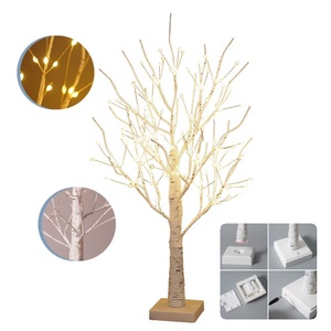 Lampe de table en plastique <span class=keywords><strong>LED</strong></span> éclairée en forme de <span class=keywords><strong>bouleau</strong></span> blanc de 55 cm, 144 <span class=keywords><strong>LED</strong></span> blanc chaud, branches artificielles, décoration intérieure de Noël - Product Image 2