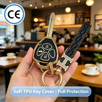 Housse de clé de voiture personnalisée en TPU souple au toucher, pour télécommande Toyota Corolla 4 boutons, porte-clés portable