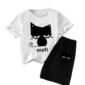 T-shirt à manches courtes imprimé animaux de dessin animé de haute qualité pour garçons et filles, ensembles de vêtements décontractés pour enfants, été, bébé, 100% coton - Product Image 4