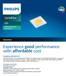Vente flash - PHILIPSs CertaFlux LED SLM 1203 L09 G1 500lm-5800lm 2700k-6000k 20w puce COB haute puissance Ra80/90 - Garantie 3 ans - Product Image 2