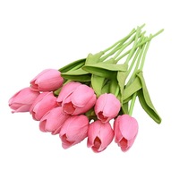 Buket bunga Tulip sentuhan asli untuk dekorasi pernikahan bunga Tulip buatan PU perlengkapan pesta rumah Musim Semi Paskah