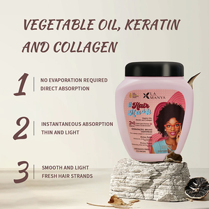 Maschera Riparatrice Naturale per <span class=keywords><strong>Capelli</strong></span>, Anti-Crespo, Nutriente e Lucidante, <span class=keywords><strong>Trattamento</strong></span> Professionale per Tutti i Tipi di <span class=keywords><strong>Capelli</strong></span> Ricci - Product Image 3