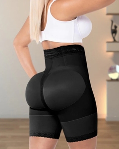 Short moulant en maille à bordure en dentelle avec fermeture éclair sur le devant Réglage du ventre Perte de graisse corporelle Shaper pour femmes Body Shaper Butt Lift Waist - Product Image 6