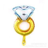 Mini ballon en aluminium en forme d'anneau de diamant, fournitures de mariage, jouet pour enfants, ballon coloré en forme d'anneau de diamant