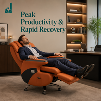 Fauteuil de bureau moderne à dossier haut avec repose-pieds, inclinable, en cuir premium, accoudoirs réglables, pivotant sur roulettes, pour salle de jeux, studio ou bureau
