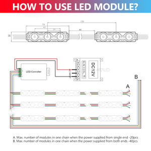 Módulo LED RGBW 12V Impermeable 5050 para Letras de Canal - Product Image 5