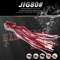 Leurre souple phosphorescent pour calamar 60G 110G 1500G 200G, appât UV pour pieuvre, pêche en mer, hameçons pour slow-jigging, sac PVC, leurre artificiel