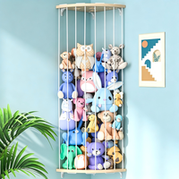 Support d'angle en bois pour peluches, organisateur de jouets en peluche suspendu à longueur réglable