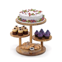 Support à cupcakes moderne en bois écologique à 3 niveaux et plateau de service pour beignets et desserts, plateau de présentation pour buffet
