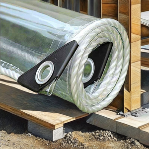 Bâches transparentes robustes imperméables 8x10ft bâche transparente en plastique avec œillets pour patio extérieur porches <span class=keywords><strong>pavillon</strong></span> plantes serre - Product Image 4