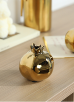 Vase en céramique de luxe léger or et argent, motif grenade, ornement décoratif pour salon, meuble à vin, meuble TV