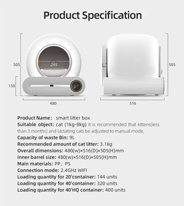 Arenero Inteligente para Gatos con Limpieza Automática, Inodoro para Gatos <span class=keywords><strong>de</strong></span> 65L, Bandeja Grande con Función Desodorizante y Desinfectante - Product Image 4