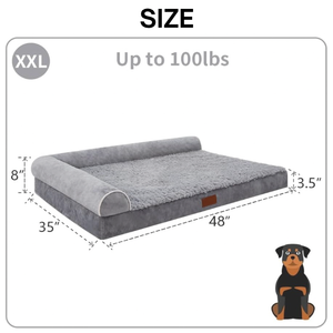 เบาะนอนสัตว์เลี้ยงกำมะหยี่สีเทาสั่งทำพิเศษสำหรับสุนัขและแมว รูปทรงสี่เหลี่ยมผืนผ้า เหมาะสำหรับฤดูหนาว ขนาดเล็ก-กลาง ใช้สำหรับเดินทาง แคมป์ปิ้ง หรือวางข้างประตู - Product Image 5