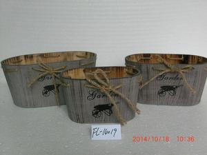 Artigianato in legno nordico per realizzare vecchi vasi ovali <span class=keywords><strong>con</strong></span> spago fioriere portatili decorazione per la casa vasi da fiori succulenti - Product Image 3