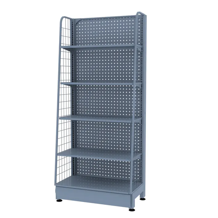 Garage Storage Rack Organizer Supermarket Daily Necessities Gondola Display Shelf Metal Pegboard Display Stand