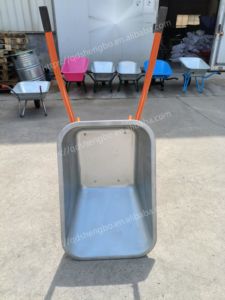 Carretilla de ruedas de jardín WB6417, bandeja galvanizada, carretilla de metal resistente para jardín doméstico, Carretilla con 75 litros - Product Image 6