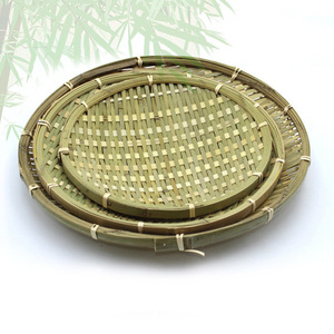 ถาดเสิร์ฟไม้ไผ่ลายตาราง ขนาด 23 26 30 ซม. สำหรับใช้ในบ้าน - Product Image 4