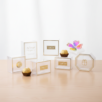 Boîte en plastique PET rectangulaire transparente de petite taille, écologique et recyclable, avec dorure à chaud, pour cadeaux de mariage, bonbons, bougies, artisanat