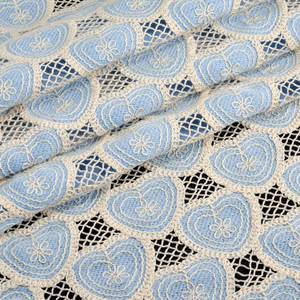 Tissu en dentelle jacquard en maille <span class=keywords><strong>crochet</strong></span>ée soluble dans l'eau en coton/polyester pour robes de plage et élégantes pour filles - Product Image 3