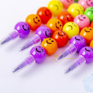 Crayons empilables à <span class=keywords><strong>visage</strong></span> souriant, crayons effaçables pour enfants, sans impression, crayons de couleurs mélangées empilables - Product Image 2