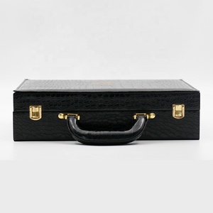 Valise de transport personnalisée en cuir PU pour outils, boîte à vin ou coffret cadeau en <span class=keywords><strong>bois</strong></span>, grande taille, bleu marine - Product Image 5