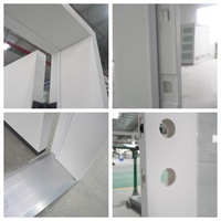 Porte d'entrée extérieure en fibre de verre apprêtée blanche pour maisons, panneau plat avec stores intégrés, porte de sécurité en verre isolant