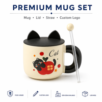 Tasse à lait pour chat au design adorable, prix de gros, pour bureau, marque privée, échantillon disponible, impression personnalisée