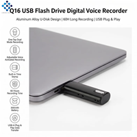Enregistreur vocal USB-A à branchement direct Q16 tendance avec fonction OTG |   Enregistreur vocal intelligent en alliage d'aluminium, enregistrement 60H, activation vocale