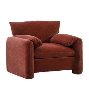 Canapé simple moderne en tissu rouge brique, mousse haute élasticité, usage commercial - Product Image 5