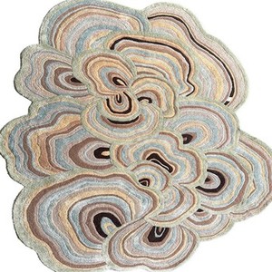 Luxury Modern <b>Abstract</b> Oval Shape wool <b>Rug</b> Irregular Shape Hand Tufted Designer Area Carpet For Living Room Bedroom Decor Home - Product Image 3