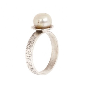 Venta al por mayor hecho a medida 925 plata esterlina eternidad Vermeil anillos perla sólida piedra preciosa anillo de bodas regalo joyería fina - Product Image 1
