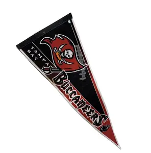 Personalizado de alta calidad TAMPA BAY BUCCANEERS banderín mayormente negro pirata escritura Cool Logo