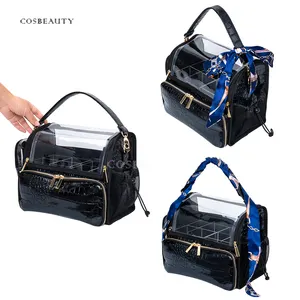 KONCAI Ladies Tote Briefcase Handbag Daily Hand Bags Fashion Crocodile Pattern PU Leather Large Capacity Hard Tote Bag