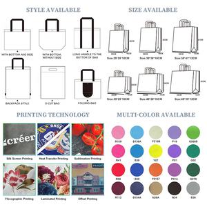 Huahao ถุงผ้าไม่ทอ PP แบบไม่ทอใช้ซ้ำได้เป็นมิตรต่อสิ่งแวดล้อมพิมพ์ลาย - Product Image 6