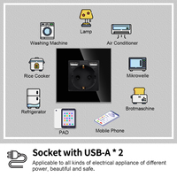 Prise murale européenne Bingoelec 16A Allemagne avec double port USB A+A 2.1A EU