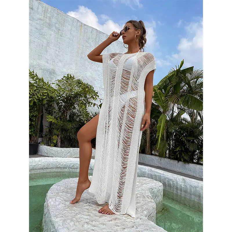 Robe de plage en crochet, nouvelle collection, vente en gros, jupe de maillot de bain personnalisée, ajourée, tendance, 2022