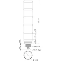Colonne de signalisation SBT-RGB-R50-5S-B5, entrée et sortie (IO), produit de haute efficacité, feux de signalisation multi-segments.