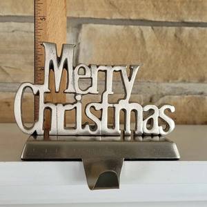 Accessoires de Noël finition or, porte-chaussettes personnalisé avec inscription Joyeux Noël - Product Image 1