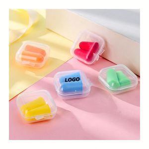 Bouchons d'oreilles en mousse avec logo personnalisé - Bouchons anti-bruit en gros pour le sommeil, les voyages et les événements - Article promotionnel personnalisé - Product Image 1