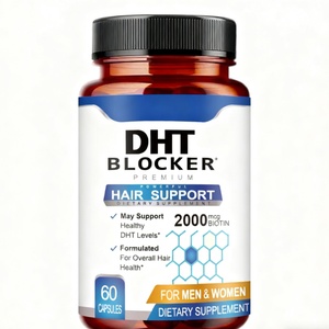 Suplemento Bloqueador de DHT para el Crecimiento del Cabello, Cápsulas de Extracto de Saw Palmetto 2000mcg, Biotina para Hombres y Mujeres, Vitaminas para un Cabello Grueso y Fuerte - Product Image 1