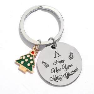 <span class=keywords><strong>Buon</strong></span> <span class=keywords><strong>natale</strong></span> portachiavi inciso nuovo anno regalo d'affari per amici e colleghi materiale metallico - Product Image 1