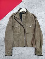 Veste en daim synthétique pour femme, style vintage, multi-poches, veste de chasse, hiver, décontractée, fermeture éclair, écologique