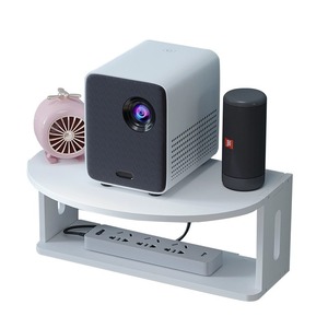 Support mural de rangement pour projecteur, routeur, appareils Wi-Fi, double niveau, salon, panneau composite PVC bois-plastique - Product Image 1