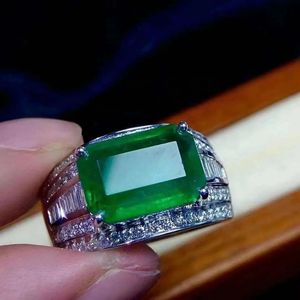 Xinfly Custom Pure 18k Gold Large Gemstone Natural <b>Emerald</b> Stone Diamond <b>Ring</b> for <b>Men</b> - Product Image 4