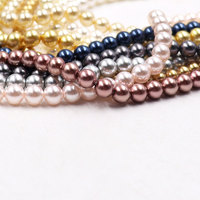 En stock 8mm perles de verre colorées cristaux tchèque haute qualité collier de perles Bracelet nacre perles pour la fabrication de bijoux